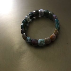 Indian Agate Block Stretch Bracelet 181.50 ctw